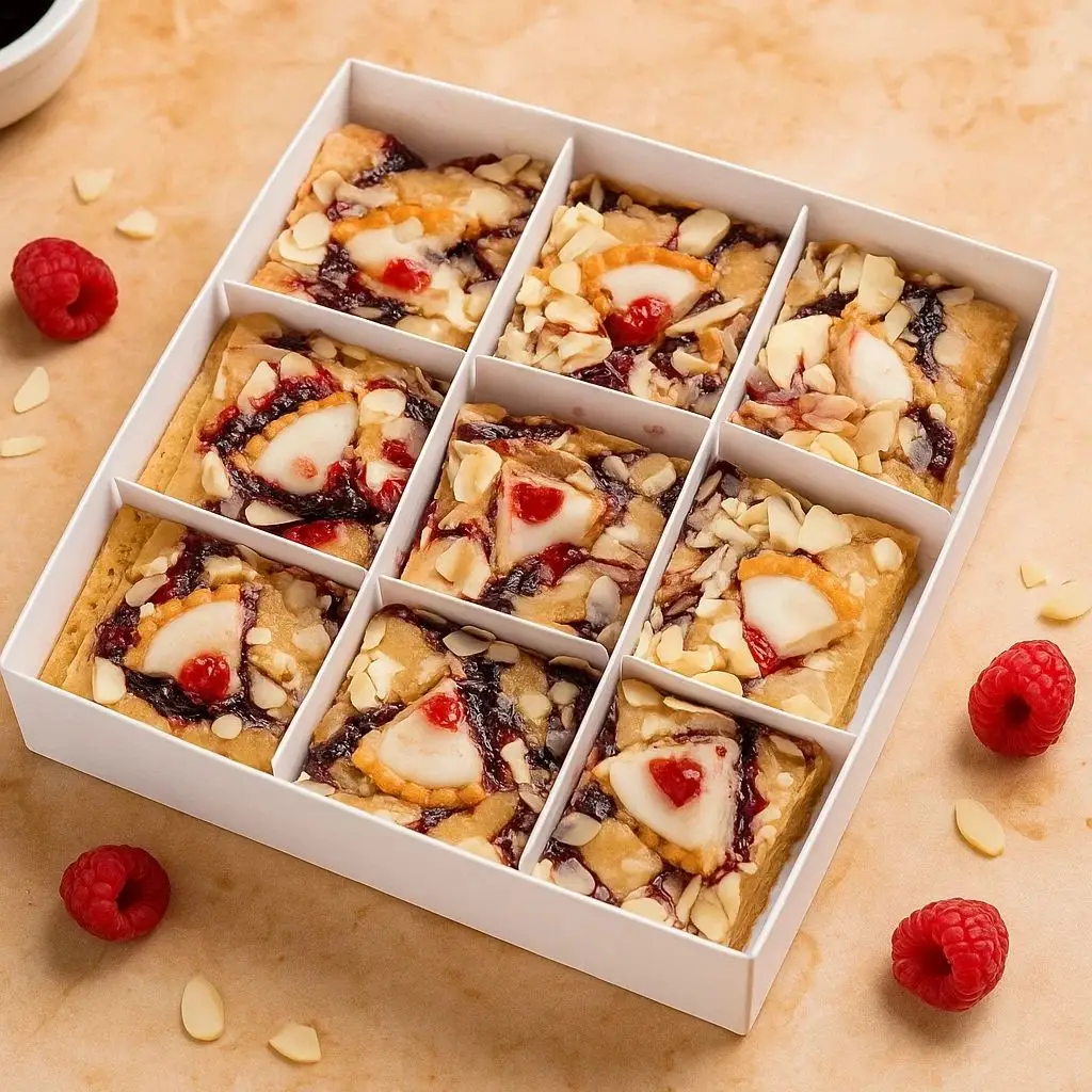 Cherry Bakewell Blondies