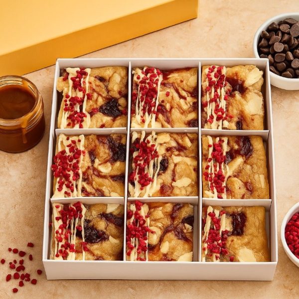 White Chocolate and Raspberry Blondies
